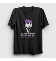 Presmono Unisex Siyah Prison Mike Michael Scott The Office T-Shirt 345911tt
