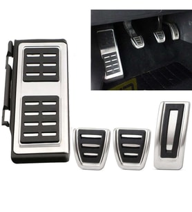 VW Golf 7 8 Passat B8 Tiguan 2 Touran 2 T-Roc T-Cross Arteon Polo 5 Uyumlu Geçme Manuel Pedal Seti 4 Parça Siyah Krom