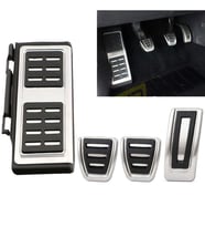 VW Golf 7 8 Passat B8 Tiguan 2 Touran 2 T-Roc T-Cross Arteon Polo 5 Uyumlu Geçme Manuel Pedal Seti 4 Parça Siyah Krom