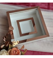 25x25 Cm Beyaz-Rose Fotoğraf Bölümlü Anı Çerçevesi! İsimsiz Ledli! Gül Saklama Kutusu
