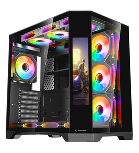 Rampage NOVA 9.16 Lcd Ekranlı Hub+Kumanda Siyah 7x12cm ARGB Pwm Fan Gaming Oyuncu Kasası