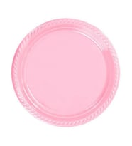 Tabak plastik yuvarlak 22 cm pembe pk:25-