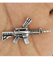 Tüfek Tasarımlı 925 Ayar Gümüş Erkek Kolye Ucu