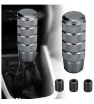 Üniversal 9.5 cm JDM Metal Spor Vites Topuzu Aparatlı Alüminyum Otomatik-Manuel Vites Titanyum Gri
