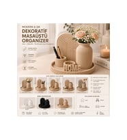 Şık 3D Baskı Dekoratif Masaüstü Organizer ile düzenli ve estetik alan