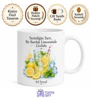 Buzcuya Hediye Yaz Serinliği Limonata Temalı Ferah İçecek Kupa Bardak