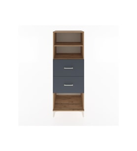 Hyperion Dolap 2 Raflı 2 Çekmeceli 60x44x163 Çam-Antrasit