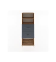 Hyperion Dolap 2 Raflı 2 Çekmeceli 60x44x163 Çam-Antrasit