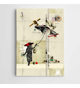 Kız Çocuğu ve Ufo Modern Sanat Kanvas Tablo