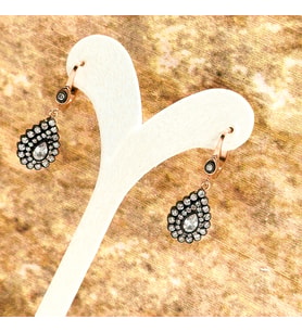 Elmas Montür Rosegold Damla Gümüş Set Takım - LVRSET11