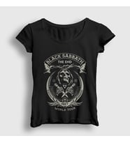 Presmono Kadın Siyah Tour Black Sabbath T-Shirt 18560tt