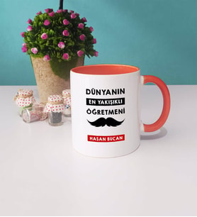 Dünyanın En Yakışıklı Öğretmeni Kupa Bardak Turuncu