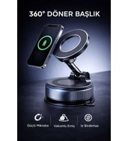 360° Ayarlanabilir Vakumlu Manyetik Telefon Tutucu – Güçlü Mıknatıs, İz Bırakmaz Tasarım