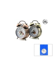 TWIN BELL ALARM CLOCK YUVARLAK MASA ÇALAR SAAT METAL KASA ESKİTME DESENLİ PİLLİ - IŞIKLI ÇAP: 10CM BGC-52 HERHANGİ BİR RENK GÖNDERİLİR (5680)