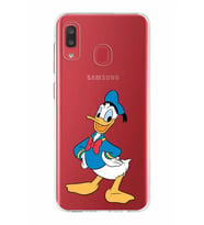 Samsung Galaxy A20  Kapak Donald Duck Tasarımlı Şeffaf Silikon Kılıf