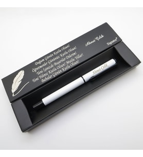 Signator® C594 Beyaz Roller Kalem  İsme Özel Kalem  Hediyelik Kalem (Karışık)