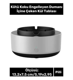 Şık ve Yıkanabilir Dekoratif Kül Tablası, Koku ve Duman Engelleyici