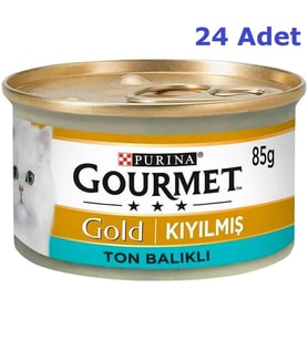 Gourmet Gold Kıyılmış Ton Balıklı Konserve Kedi Maması 85 Gr (24 Adet)