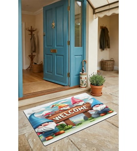 Valerine Life Kapı Önü Paspası 45x70cm Kaymaz Taban Dekoratif iç Dış Mekan Sevimli Cüceler