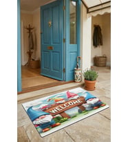 Valerine Life Kapı Önü Paspası 45x70cm Kaymaz Taban Dekoratif iç Dış Mekan Sevimli Cüceler