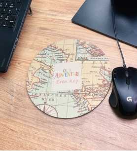 Kişiye Özel Travel Tasarımlı Oval Mouse Pad