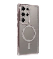 Samsung Galaxy S24 Ultra Kılıf Joke Simli Magneticsafe Kılıf - Pembe