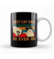 Best Cat Dad Ever Funny Cat Daddy Father Day Vintage 07 Kupa Bardak Porselen