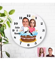 KarikatürlüDoğum Gününe Özel Kişiye Özel Duvar Saati