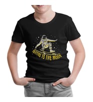 Astronaut Space Skating Siyah Çocuk Tshirt