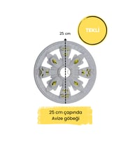 Dekoratif Polimer 25 cm Avize Göbeği (Beyaz - Altın Rengi)