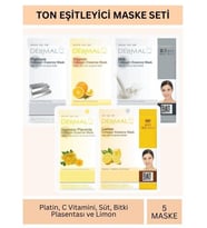 Dermal Ton Eşitleyici Platinum C Vitamini Süt Bitki Plasentası ve Limon Özlü Maske Seti 23gr x 5Adet
