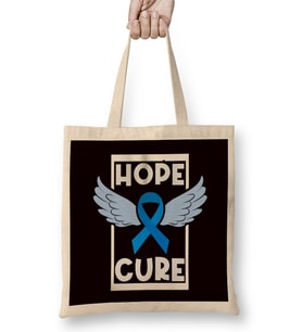Hope Blue Ribbon Cure Child Abuse Prevention Awareness Month Bez Çanta Uzun Saplı