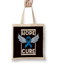 Hope Blue Ribbon Cure Child Abuse Prevention Awareness Month Bez Çanta Uzun Saplı
