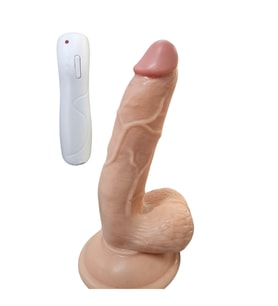 Gerçekci Titreşimli Kumandalı Realistik Vantuzlu Vibratör 19 cm