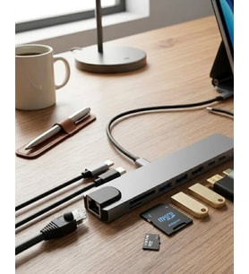 Type C Çoklu Port Hub 8 Port USB HDMI SD Kart Ethernet Adaptör