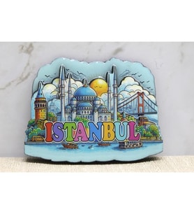 Ahşap İstanbul Temalı Magnet - Model 10