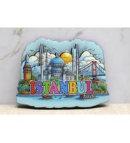 Ahşap İstanbul Temalı Magnet - Model 10