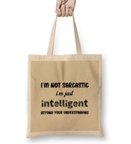 Sarcasm Funny Comment Quotes Gift - Sarcastic Women And Men Humorous Saying Bez Çanta Uzun Saplı