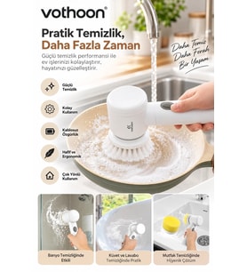 Şarjlı Elektrikli Temizlik Fırçası Mutfak Banyo Lavabo Ve Küvet İçin Çok Amaçlı Döner Fırça