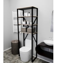 Klozet Üstü Düzenleyici Raf Banyo Düzenleyici Klozet Üstü Raf Banyo Raf Dolap Füme