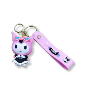 Kuromi v1 Premium 3D Figürlü Lila Bilek Kayışlı Anahtarlık - 1 ADET