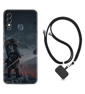 Tecno Spark 8T Kılıf Silikon Boyun Askılı İpli Desenli Silikon Warrior 1653