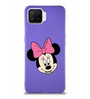 Oppo A73 Soft Premier Kapak Minnie Mouse-C Tasarımlı Silikon Kılıf - Mor (Şeffaf)