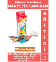 Eğitici Görsel Algı El-Göz Koordinasyonu Yaratıcılık Gelişimi 3 Zorluk Seviyeli MANYETİK TANGRAM
