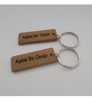 Destina Ahşap Çiftlere Özel Kişiselleştirilebilir Teak Ağacı Anahtarlık (Ham)