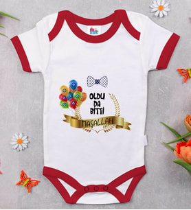 BK Kids Sünnet Tasarımlı Kırmızı Bebek Body Zıbın-4