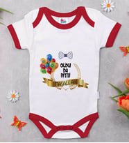 BK Kids Sünnet Tasarımlı Kırmızı Bebek Body Zıbın-4
