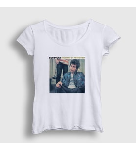 Presmono Kadın Beyaz Highway 61 Revisited Bob Dylan T-Shirt 301491tt
