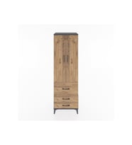 Hyperion Dolap 4 Raflı 3 Çekmeceli 2 Kapaklı 60x44x195 Antrasit-Çam