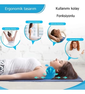 Ergonomik Boyun Masaj Yastığı – Servikal Traksiyon Destekli, Omurilik Ortopedik Yastık